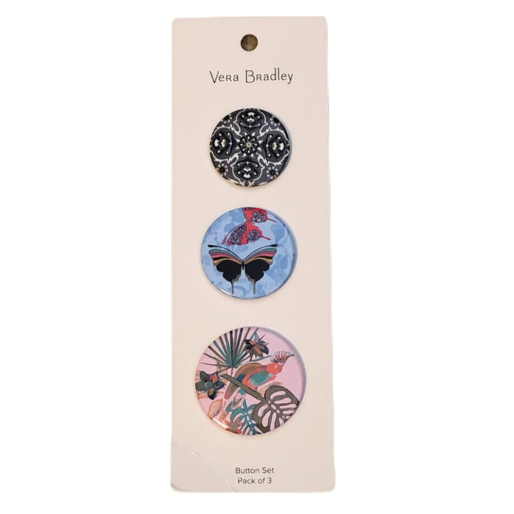 NIP Vera Bradley • Button Set 3pk Summer 21 Medley
